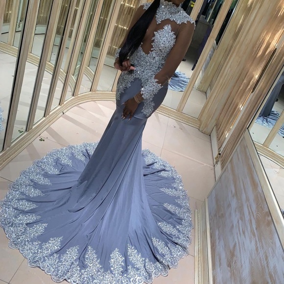 Silver Prom Dress - Picture 2 of 4